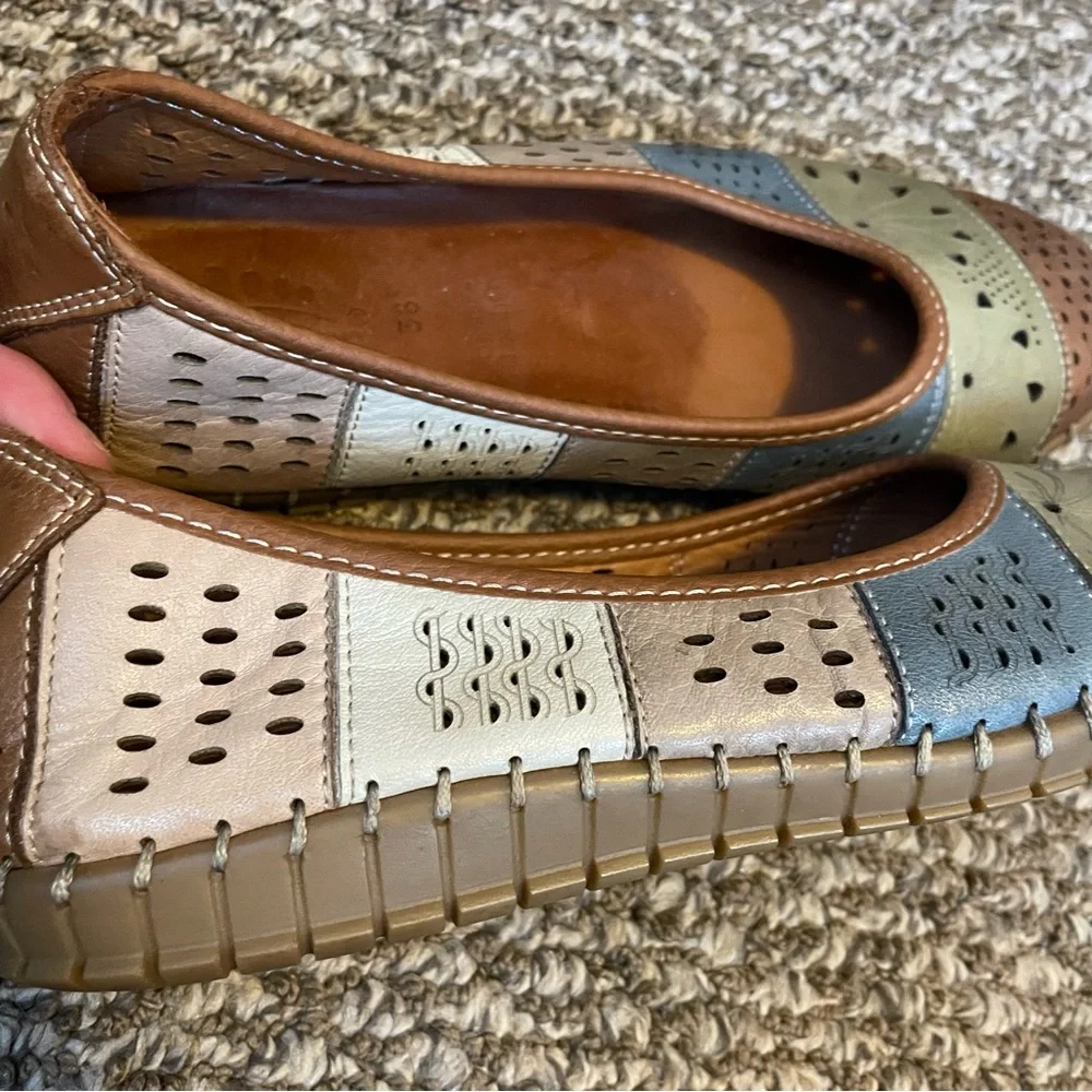 Spring Step Elancer Leather Ballerina Shoes EU 38